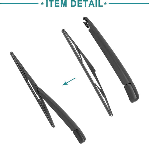 ACROPIX Window Rear Windscreen Wiper Blade fit for Mazda CX-5 with Arm Set Black...