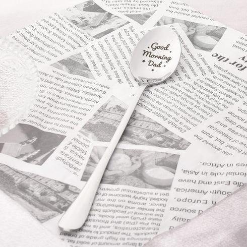 Good Morning Dad Spoon Gifts for Father Birthday Gift for Daddy Fathers Father's Day Gifts for Dad Novelty Engraved Spoon for Tea Coffee Ice Cream...
