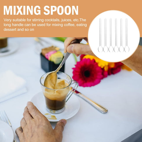 DOITOOL 6Pcs Clear Glass Espresso Spoons Teaspoons, Glass Stirring Spoons Coffee Mixing Spoons Coffee Tea Stirrers for Home Bar Party, 5.58...