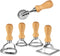 Ravioli Stamp Set (Set of 5), Ravioli Maker Cutter with Wooden Handle–for Ravioli, Pasta, Dumplings Lasagna, Pierogi, Leading Dough Cutter and Pre...
