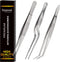 Kitchen Cooking Tweezers Culinary,3 Piece Set Stainless Steel Tweezer Precision Tongs Offset Tip for Cooking Food Design styling(6.3-Inch)...