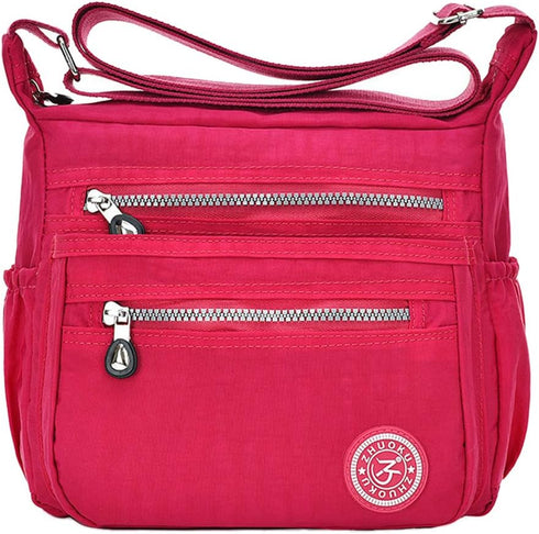 Casual Multi Pocket Nylon Messenger Bag Light Weight Canvas Crossbody Shoulder Waterproof Ladies Travel Handbag...