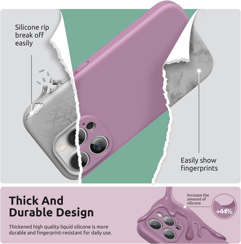 SURPHY Designed for iPhone 15 Pro Max Case with Screen Protector and Lanyard, Phone Strap and Liquid Silicone Phone Case (Camera Protective + Soft...