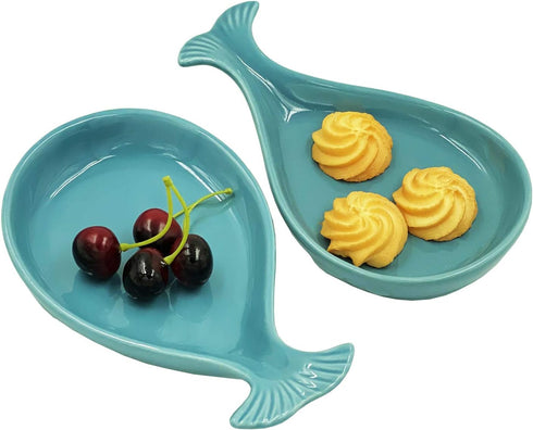 Whale Spoon Rest for Stove Top, Ceramic Spoon Holder for Kitchen Counter, Modern Farmhouse Kitchen Décor, 7.8 x 4.8 Inches (Aqua Blue)...