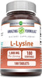 Amazing Formulas L-Lysine 1000mg Amino Acid Vitamin Supplement 180 Tablets | Non-GMO | Gluten Free | Made in USA...