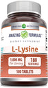 Amazing Formulas L-Lysine 1000mg Amino Acid Vitamin Supplement 180 Tablets | Non-GMO | Gluten Free | Made in USA...