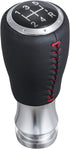 Arenbel 5 Speed MT Gear Shifter Stick Handle Replacement Red Stitched Leather Shift Lever Knob Fit Most Manual Cars, Black...