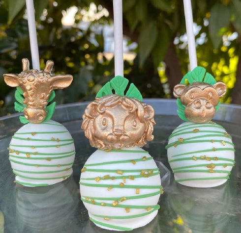 JeVenis 2 PCS Jungle Safari Animal Cake Mold Jungle Safari Animal Cupcake Decoration Jungle Safari Animal Cake Decoration Palm Leaves...