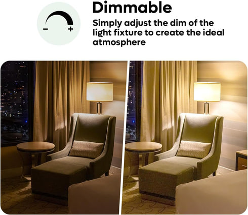 Dimmable G16.5 Bulbs 5.5W Equivalent to 60 Watt Filament Bulb for Home Room Spaces, E12 Edison LED Light Bulbs 500 Lumens Emit Warm White 3000K fo...