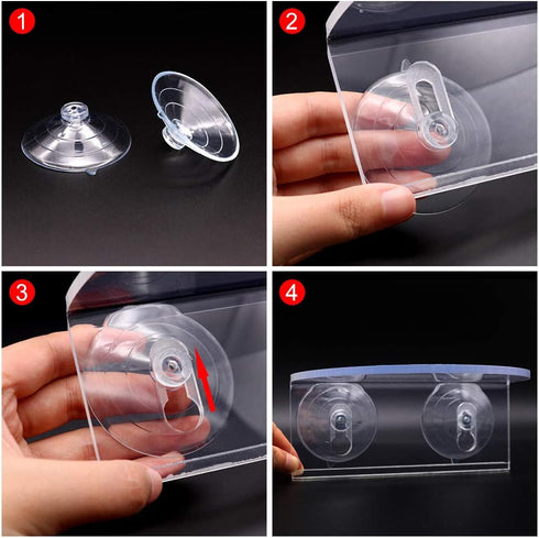 2Pack Aquarium Shelf,Transparent Acrylic Ledge Plants Holder for Substrate and Live Plants,with Strong Suction Cups for Fish Tank Multi-layer Deco...