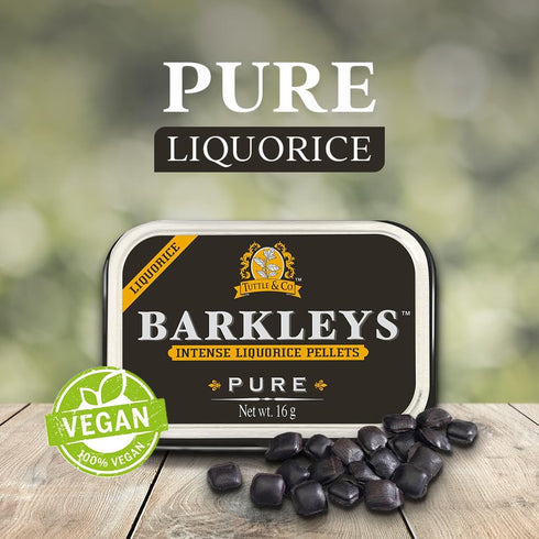 Barkleys Black Licorice Candy, Licorice Pellets - Gluten Free Licorice, Vegan- Black Licorice Intense (1 Can x 16 gr.)...