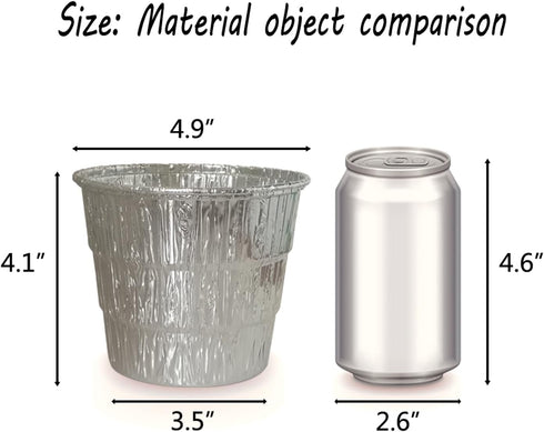 Murong Smoker Bucket Liner for Catching Grease,Disposable Aluminum Foil Lining Compatible with Various Wood Pellet BBQ Grill Drip Grease Buckets 4...