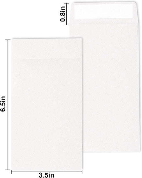 Cash Envelopes 100 packs 3.5x6.5 inches, white envelopes, coin envelopes, seed envelopes, colored envelopes Cash, suitable for budgets, checks, co...