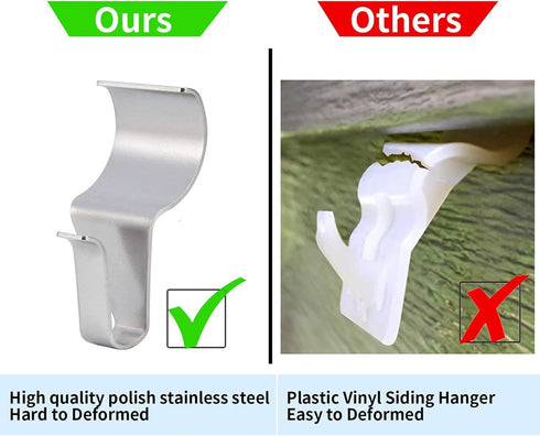 LEGLO No-Hole Needed Vinyl Siding Hooks Hangers for Hanging 8 Pack fot Picture Water Pump Wall Hooks for Hanging Frames...