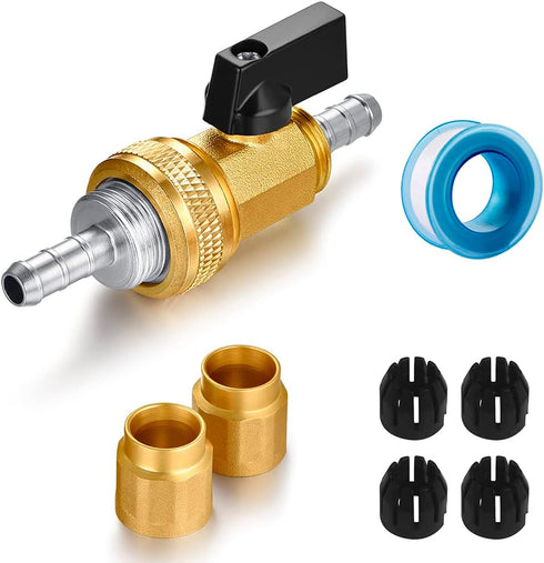 Garden telescopic hose end adapter with shut off Valve,Garden retractable hose end Fittings Kit,Repair Connector,Garden hose Brass Shut Off Valve ...