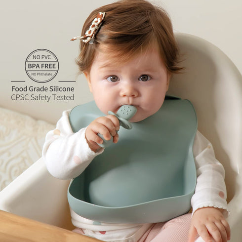 Silicone Baby Spoons Self Feeding 6+ Months - Infant Toddler Utensils - First Stage Baby Led Weaning Feeding Supplies - Set of 3 Pack...