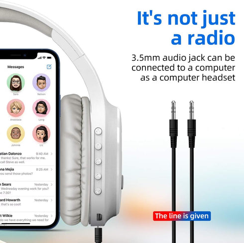 Rechargeable and Portable Personal FM Radio Headphones with Best Reception, Walkman Wireless Headset FM Radio Ear Muffs for Jogging, Mowing, Cycli...