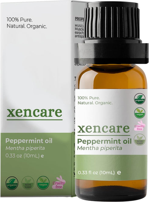 Peppermint USDA Organic Food Grade Essential Oil | 100% Pure Natural Undiluted | Edible & Safe to Ingest & for Skin | Premium Aromatherapy for Dif...