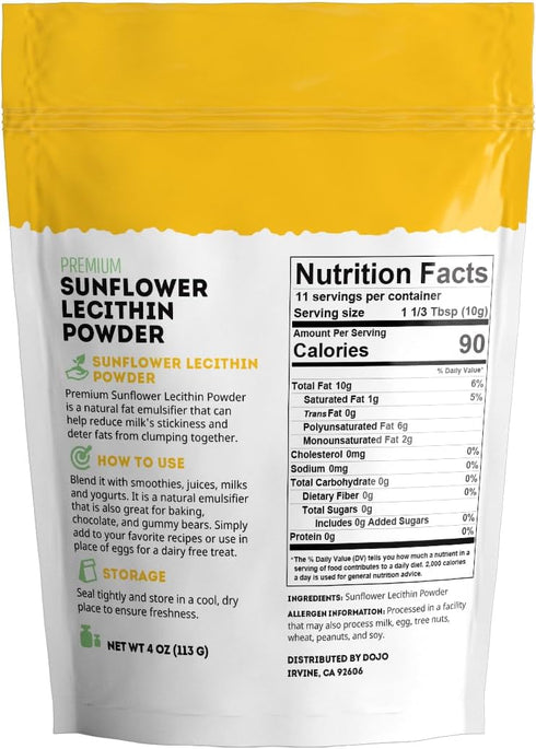 Kate Naturals Sunflower Lecithin Powder for Baking Bread, Gummies, Cooking (4oz) 100% Natural, Gluten Free, Non-GMO Substitute for Lecithin Powder...