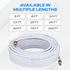 Cables Direct Online 20ft White Quad Shield RG6 Coaxial Cable, F Pin and BNC Extension Wire for Satellite Dish, Cable TV, Antenna - Digital HD 3GH...