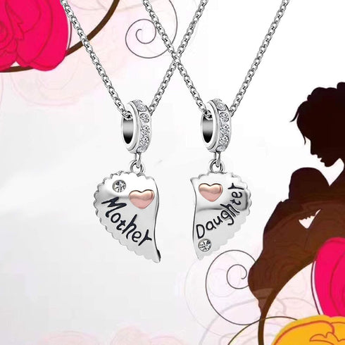 Mother Daughter Son Sisters Best Friends Bestie Rose Gold Heart Puzzle Dangle Birthday Charms Compatible with Pandora Bracelet...