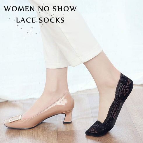 SNUG STAR 6 Pairs Lace Socks Fashion Liner No Show Socks Lace Non Slip Socks Womens Thin Low Cut Casual Socks...