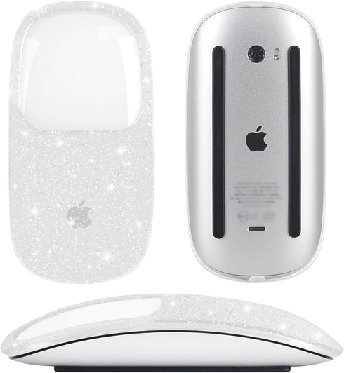 B BELK Case for Apple Magic Mouse 1&2, Clear Glitter Ultra Thin Drop-Resistant Protective Plastic Hard Case Compatible with Apple Mouse, Sparkly T...