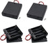 4Pcs AA Battery Holder with Leads Wires ON/Off Switch and Screw Cap Case Back Cover Connection 4 Slots x 1.5V Battery Spring Clip Storage Box (4-P...