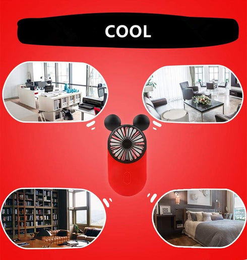 Cute Personal Mini Fan, Handheld & Portable USB Rechargeable Fan with Beautiful LED Light, 3 Adjustable Speeds, Portable Holder, for Indoor Or Out...
