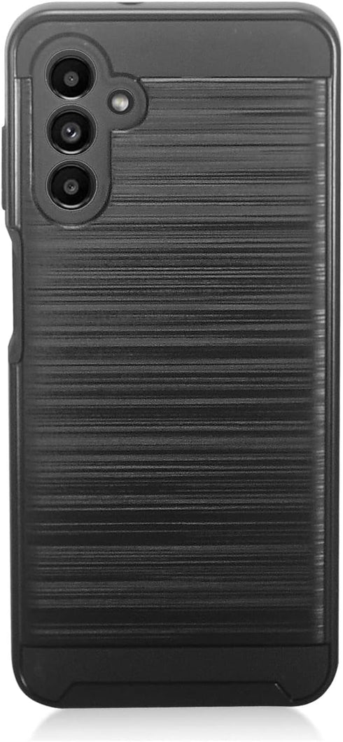 for Samsung Galaxy A13 5G (SM-A136), Galaxy A04S (SM-A047) - Brushed Style Defender Hard Phone Case - CS3 Black...