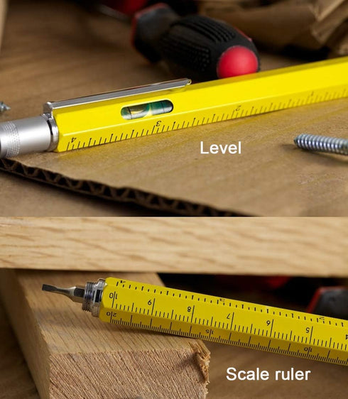 Stylus Pen, 7-in-1 Multi-Tool Pen [Touchscreen Stylus, Ballpoint Pen, Ruler, Level, Phillips Screwdriver and Flathead (3 Pack Yellow)......