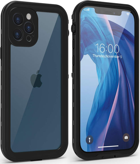 Waterproof Case Designed for iPhone 12 Pro 6.1 inch,Full Body Sealed Cover with Built in Screen Protector,IP68 Waterproof Shockproof Clear Rugged ...