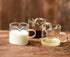 BCnmviku Shot Glasses Espresso Parts Double Spouts Milk Cup Clear Glass (Clear Glass-2Pack)...