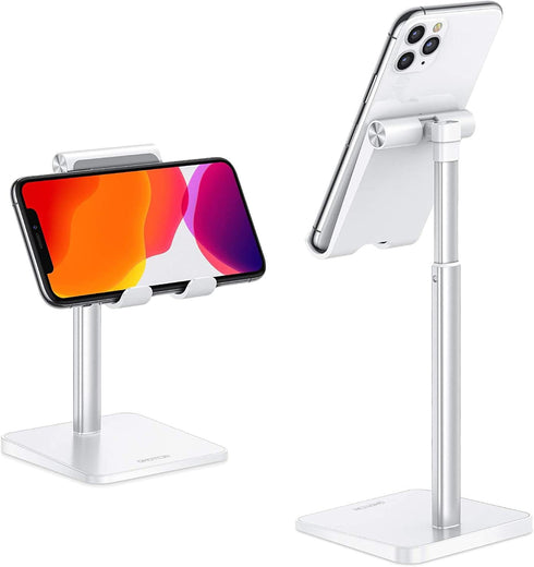 OMOTON Cell Phone Stand, Adjustable Angle Height Desk Phone Dock Holder for iPhone SE 16 Pro Max/Plus/XS/XR, Samsung Galaxy S20 / S10 / S9 / S8 an...