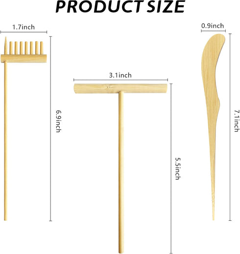 Artcome Mini Table Zen Sand Garden Rake Tool Set - with Rakes Sand Brush Spoon Bamboo Tube Tabletop Meditation Sand Zen Garden Tools, Zen Garden A...