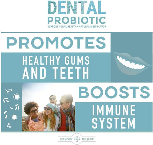 Dental Probiotic, 30 Sugar Free Chewable Tablets, Mint Flavor - Vegan Supplements w/BLIS K12 & M18 - Boosts Oral Health - Fights Bad Breath (Halit...