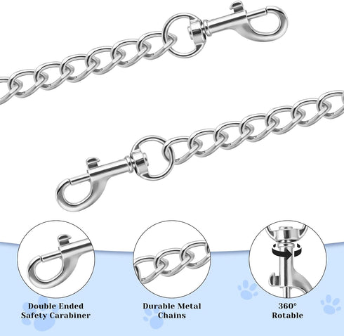 2 PCS Dog Collar Safety Clip Collar Connector Prong Collar Safety Clip Dog Harness Metal Double Ended Backup Dog Collar Clip for Dog Harness Chain...