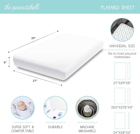The Peanutshell Mini Crib Sheet Set - 3 Pack - Multiuse for Pack n Play, Playard, Playpen, Mini Crib - Woodland Animals...