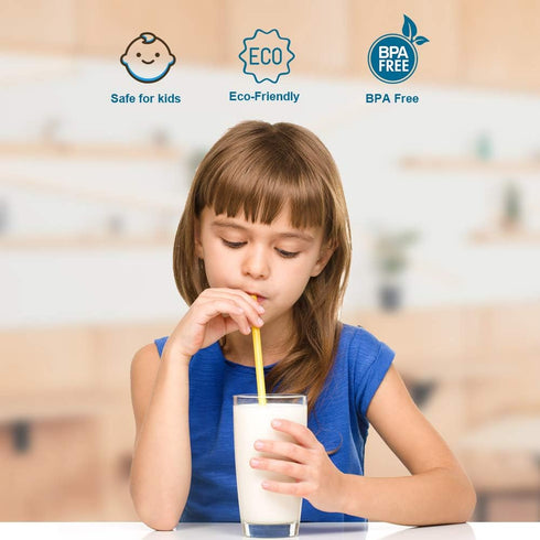 14 Pcs Reusable Silicone Straws 5.5" Mini Small Short Pipe Kids Straw for Baby Toddlers/Children Take & Toss/Tumbler, Chewy, Safe Smoothies Drinki...