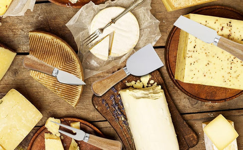 6 Piece Cheese Knives Set with Wooden Handle, Mini Steel Stainless Cheese knife set for Charcuterie anCheese spread, Perfect for Cheese Slicer and...