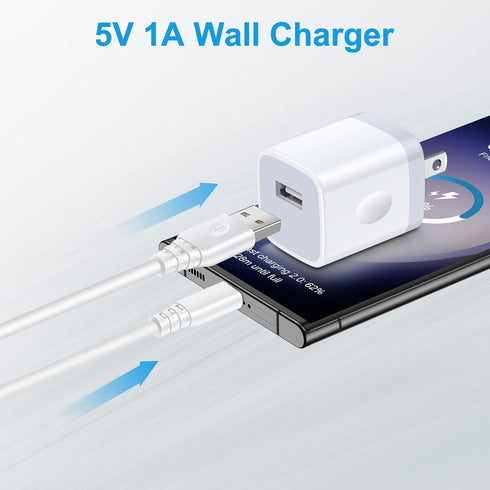 USB Charger Block,5V 1A Wall Charger,2 Pack USB Power Brick Charging Box Cube Compatible with iPhone 15/14/13/12/11/XR/XS/8 Plus/SE,Samsung Galaxy...