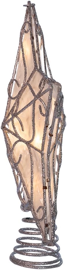 Kurt Adler UL 10-Light Metal Trimmed Capiz Inspired Star Treetop...