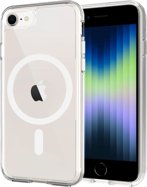 Magnetic for iPhone SE Case 2022/2020,iPhone 8/7 Case,Compatible with MagSafe,Shockproof Anti-Scratch Clear Thin Slim Phone Case.Clear Magnetic....