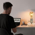 Tissting Vintage Wooden Lamp Base E26/E27 Table Lamp Holder with Dimmable Button Adjust Brightness Mini Short Desk Lamp Exposed Bulb Base with US ...