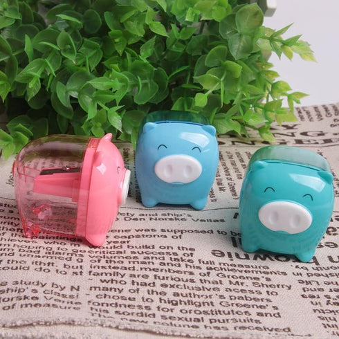 5Pcs Cute Color Random Animal Pig Candy Colored Pencil Sharpener Kids School Supplies Stationery...