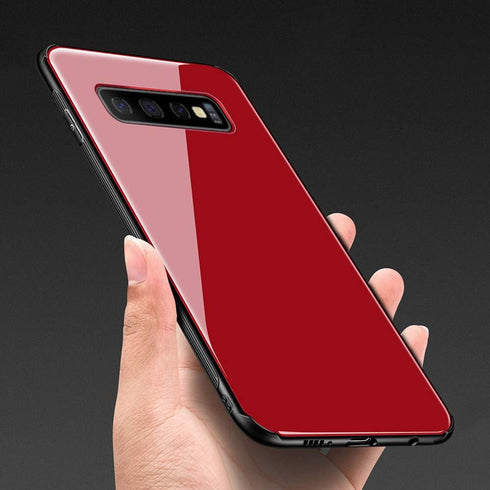 Case for Samsung S10 Plus,with Tempered Glass Quality Back,TPU Frame Hybrid Shell,Slim Covers,Anti-Drop...
