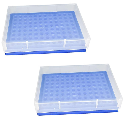 96 Positions PCR Tube Rack for 0.2ml microcentrifuge Tubes(Blue)...