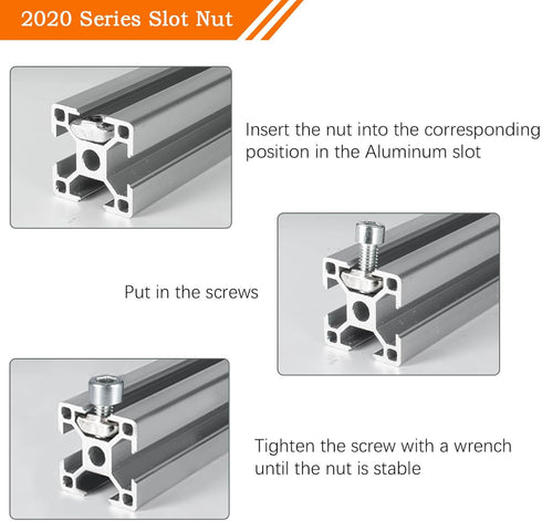100 PCS M5 T-Nuts, T Slot Nut, T Slot-Nut for 2020 Aluminum Extrusion Profile, 2040 Series, T Track, 3D Printers Accessories...