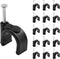 100pcs 1/2" / 12mm Half Clamp J-Hook with Nail, Nail in Cable Clips Ethernet Cable Nails Tacks Clips, Black...