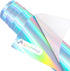 GIRAFVINYL Rainbow Silver Holographic Heat Transfer Vinyl 12" x 6ft Silver Metallic HTV for T-Shirts, Clothing, Rainbow Iron on Vinyl Work with Cr...